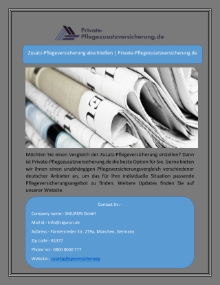 Zusatz-Pflegeversicherung abschließen | Private-Pflegezusatzversicherung.de