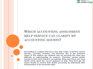 Which accounting assignment help service can clarify my accounting doubts