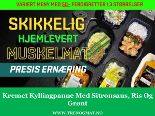 Kremet Kyllingpanne Med Sitronsaus, Ris Og Gront