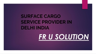 SURFACE CARGO SERVICE PROVIDER IN DELHI INDIA ppt