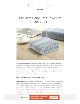 The Best Baby Bath Towel for Sale 2021