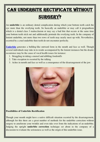 Can Underbite Rectificate Without Surgery