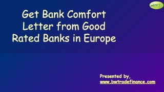 Bank Comfort Letter – MT799 – BCL Bank