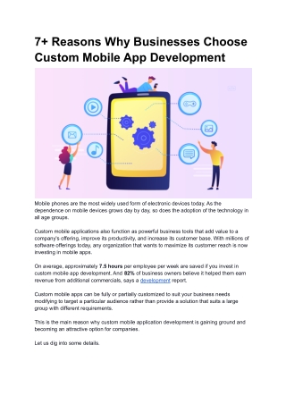 7  Reasons Why Businesses Choose Custom Mobile App Development