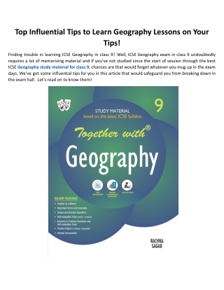 Top Influential Tips to Learn Geography Lessons on Your Tips!