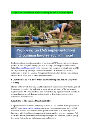 5 Objections You Will Face When Proposing an LMS at Your Workplace