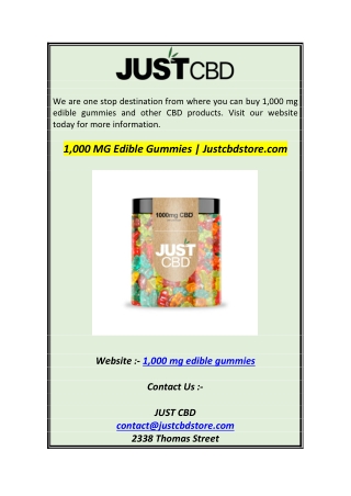 1,000 MG Edible Gummies  Justcbdstore1