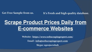 Scrape Product Prices Daily from E-commerce Websites