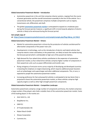 Automotive Powertrain Market