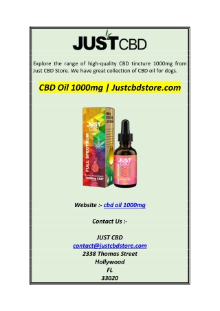 CBD Oil 1000mg  Justcbdstore.com1