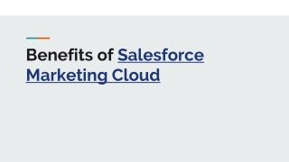 Benefits of salesforce marketing Cloud implementation