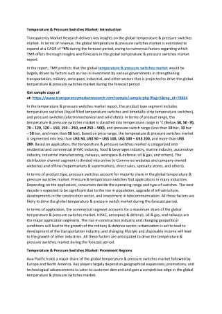 Temperature & Pressure Switches Market