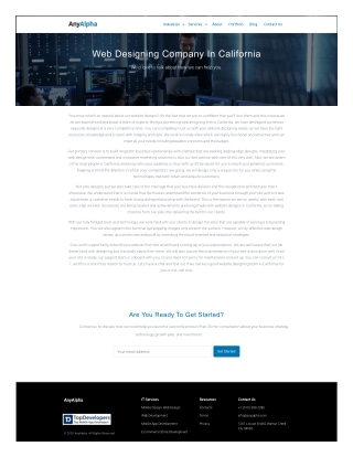 Web Designing Company in California - AnyAlpha