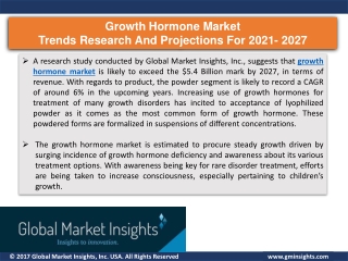 Growth hormone industry analysis research and trends report for 2021- 2027