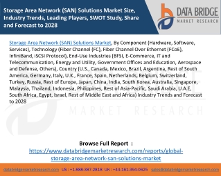 Storage Area Network (SAN) Solutions Market Size, Industry Trends, Leading Players, SWOT Study, Share and Forecast to 20