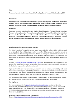 Global Potassium Formate Market Analysis.docx