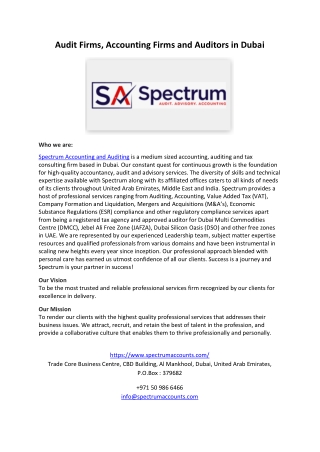 Spectrum Accounts