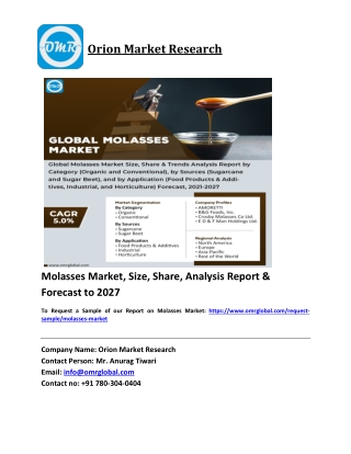 Molasses Market Trends, Size, Competitive Analysis and Forecast 2021-2027