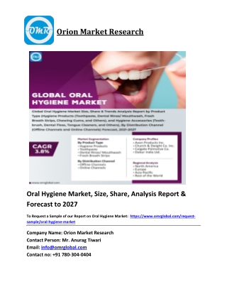 Oral Hygiene Market Trends, Size, Competitive Analysis and Forecast 2021-2027