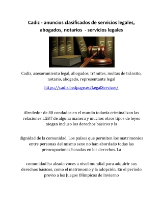 Cadiz - anuncios clasificados de servicios legales, abogados, notarios