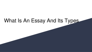 What Is An Essay And Its Types