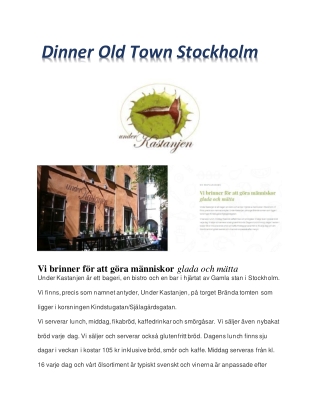 Dinner Old Town Stockholm