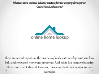 OnlineHomeLookup.com - Information About Real Estate Before You Buy It