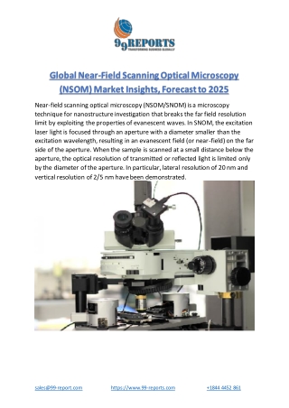 Global Near-Field Scanning Optical Microscopy (NSOM) Market Insights, Forecast to 2025