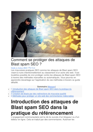 Comment se protéger des attaques de Blast spam SEO
