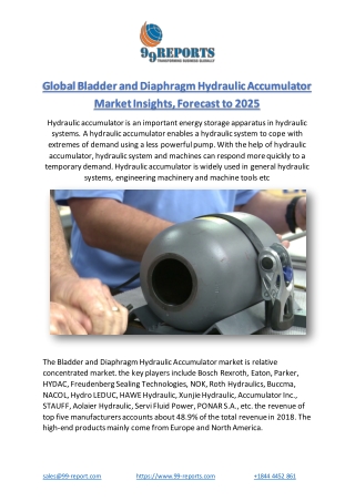 Global Bladder and Diaphragm Hydraulic Accumulator Market Insights, Forecast to 2025