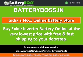 Buy Exide Inverter Battery Online-BatteryBoss