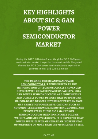 Future Analysis on SiC & GaN Power Semiconductor Market