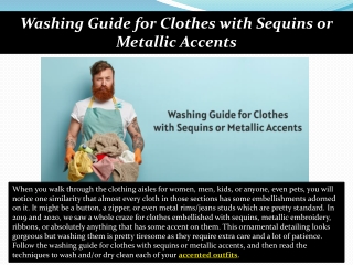 Washing Guide for Clothes with Sequins or Metallic Accents