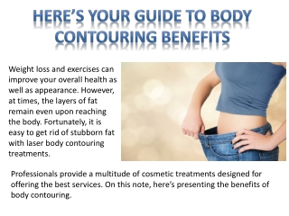 Here’s Your Guide to Body Contouring Benefits