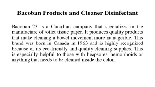 Bacoban Products