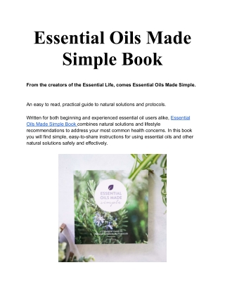 Essential Oils Made Simple Book