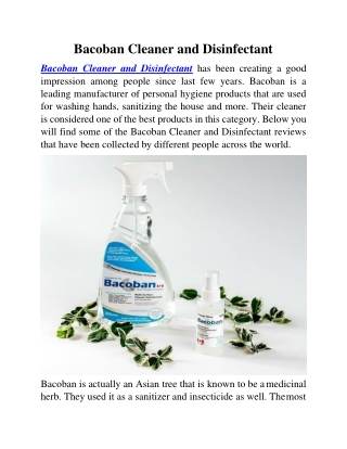 Bacoban Cleaner and Disinfectant