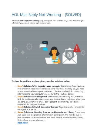 5 Easy Solutions To Solve AOL Mail Reply Not Working