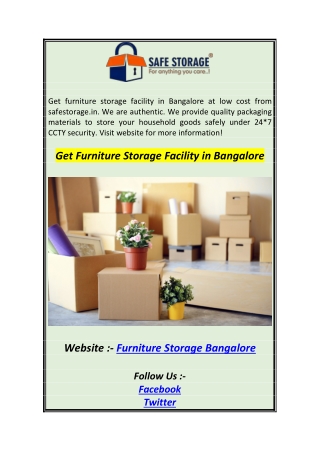 Get Furniture Storage Facility in Bangalore1