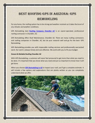 Best Roofing GPS in Arizona