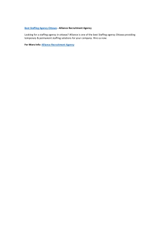 Best staffing agency Ottawa