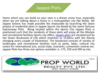 Jaypee Plots Conform Booking Call @9910007460
