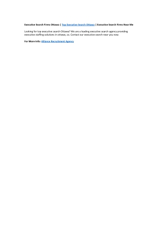 Top executive search Ottawa