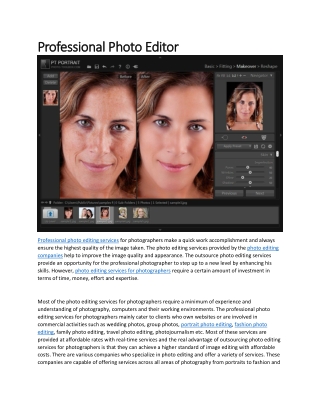 Professional Photo Editor