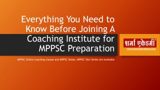 Everything You Need to Know Before Joining A Coaching school forMPPSCpreparation