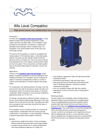 Alfa Laval Compabloc Plate Heat Exchanger