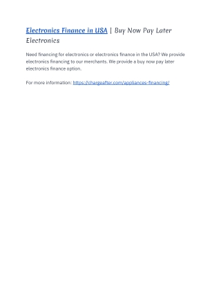 Electronics Finance in USA | Buy Now Pay Later Electronics