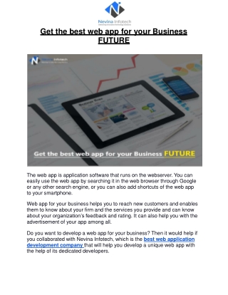 Get the best web app for your Business FUTURE