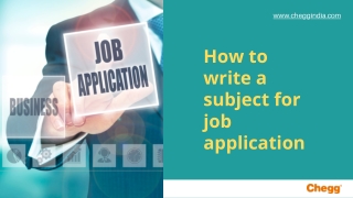 How to write a subject for job application - Sure Success