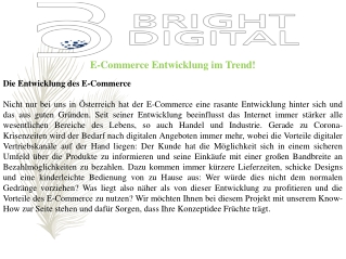 E-Commerce Entwicklung im Trend!